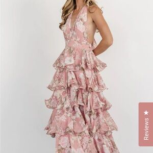 Floral Pink Ruffle Dress